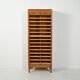 Cabinet de classement en chêne scandinave avec porte tambour verticale, S.K.N., 1963
