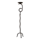 XXL vintage hand-forged iron candlestick, black iron, brutalist wave design, Made in Italy 1970s