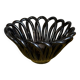 Small Basket - Iridescent Black Braided Ceramic Empty Pocket - 70's German