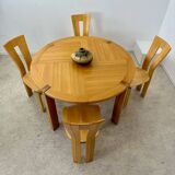 Old extendable table in solid elm from the 70s/80s, Maison Regain Vintage design