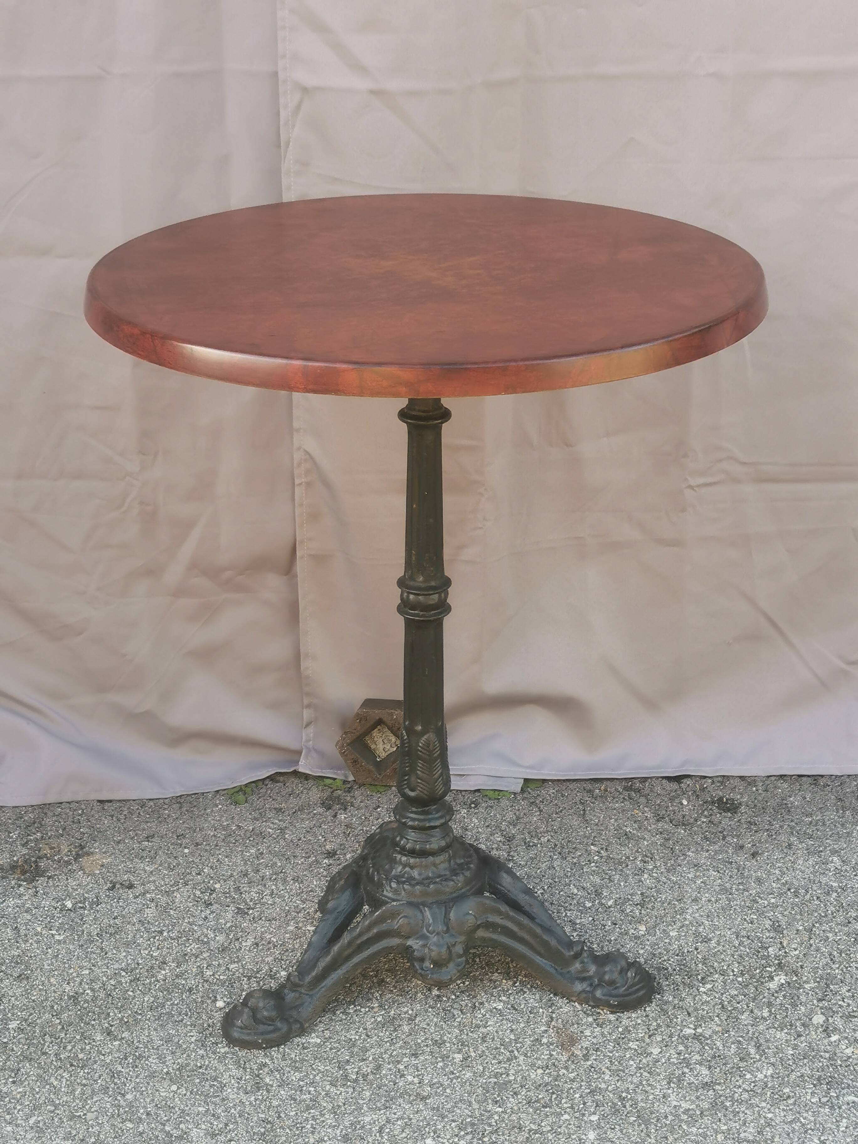 Vintage bistrot table "brown top"