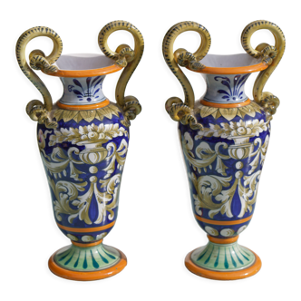 Paire de vases Balustre aux serpents Italie 50