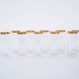 Set of crystal glasses, Italian design, 1970s, made in Italy