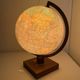Vintage globe 1960 terrestrial Girard Barrère glass wood - 29 cm