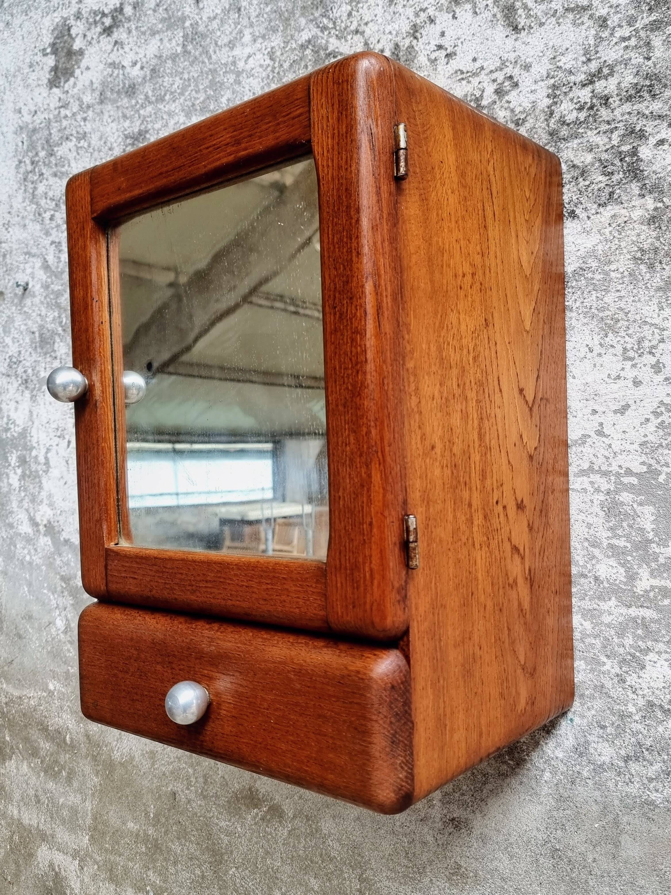 Ancien placard suspendu armoire à pharmacie armoire de salle de bain en chêne