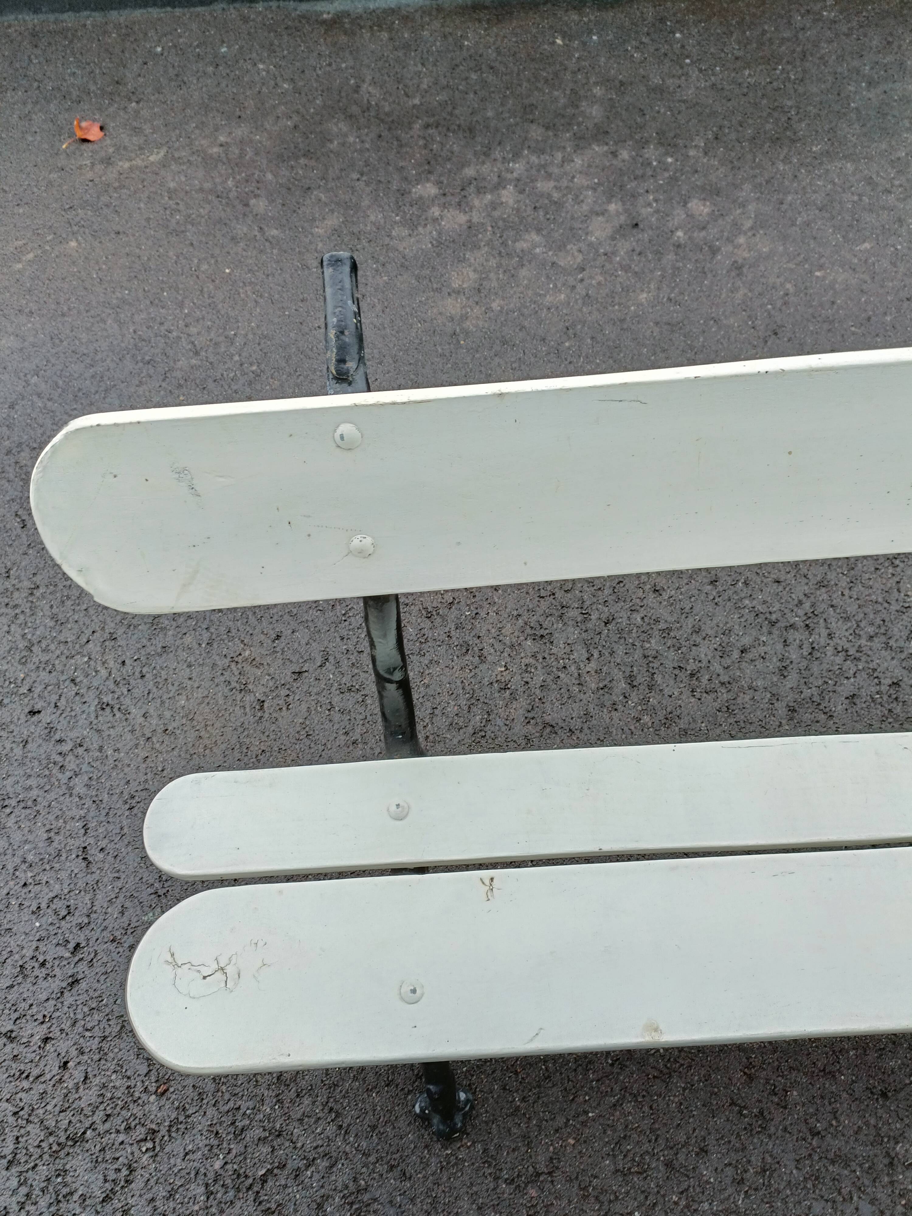 Garden bench old cast iron feet