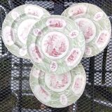 Set of 4 antique plates - Creil & Montereau - Opaque porcelain -