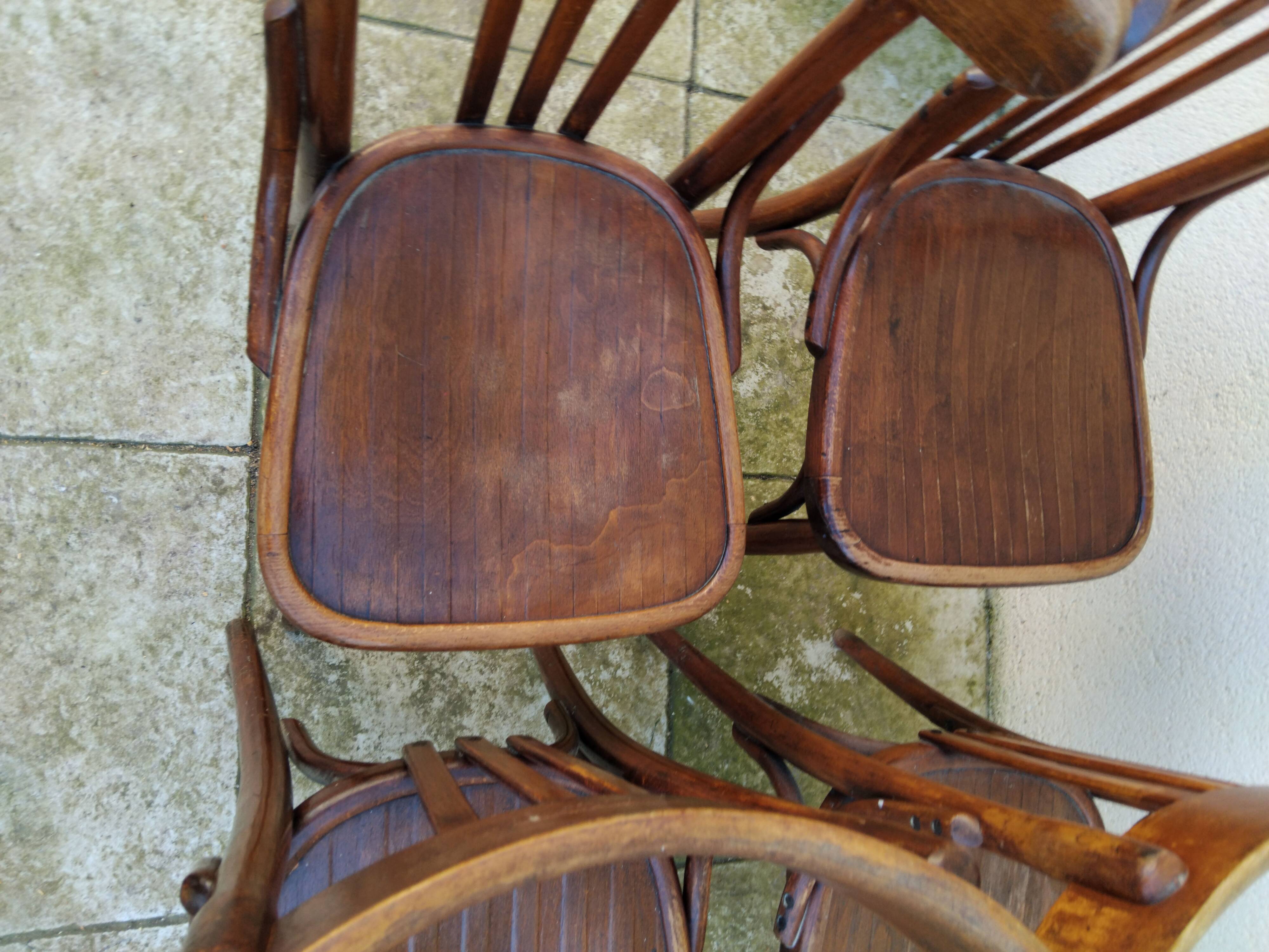 4 chaises ancienne vintage bistrot thonet 1900
