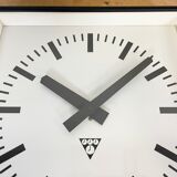 Black Industrial Square Wall Clock from Pragotron, 1970s