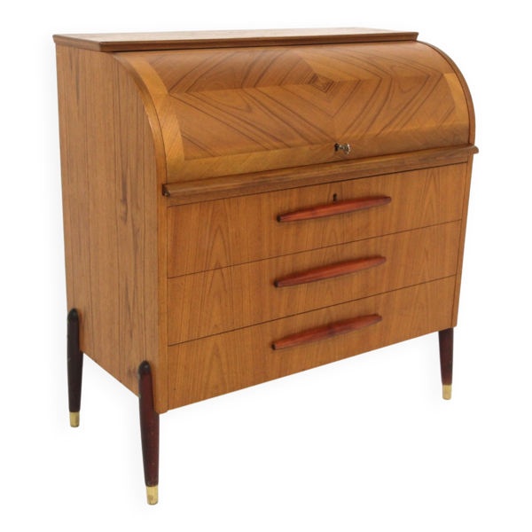 Secrétaire scandinave en teck, Bröderna Gustafssons, Suède, 1950
