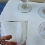 Set of 6 mouth-blown foot glasses