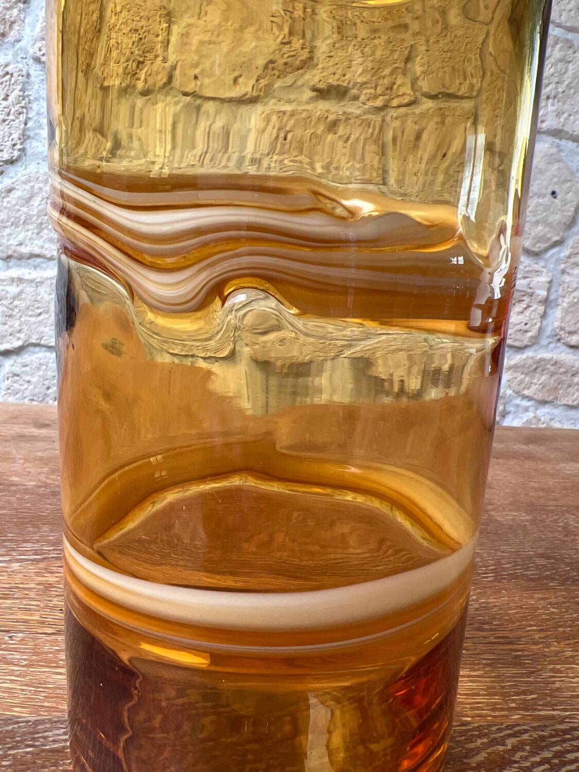 Caramel blown glass vase