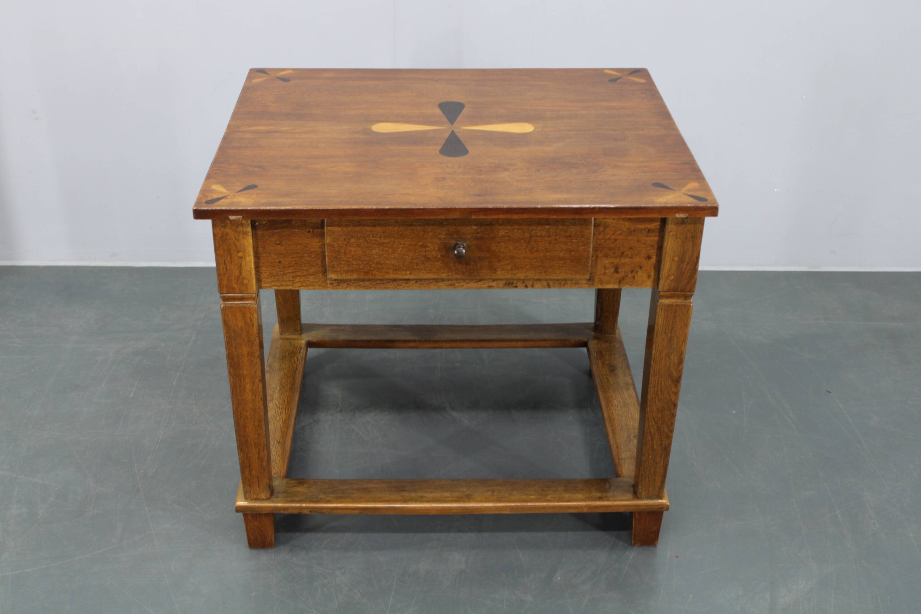 1930s Restored Antique Oak Table, Czechoslovakia