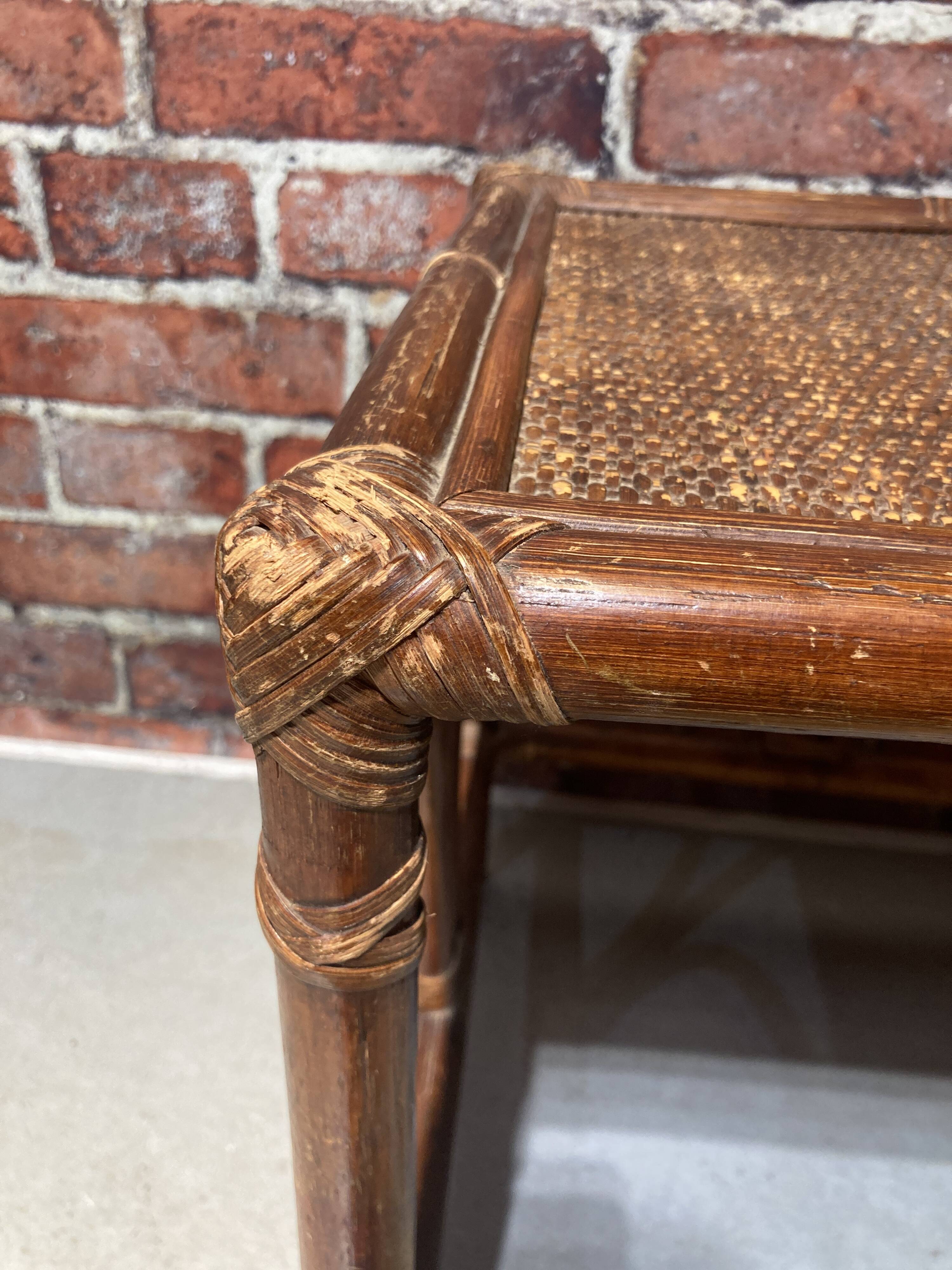 Rattan nesting table