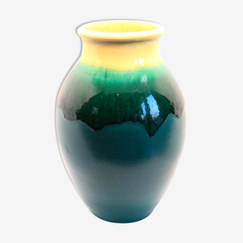 Vase XL malachite green and lemon yellow from Accolay
