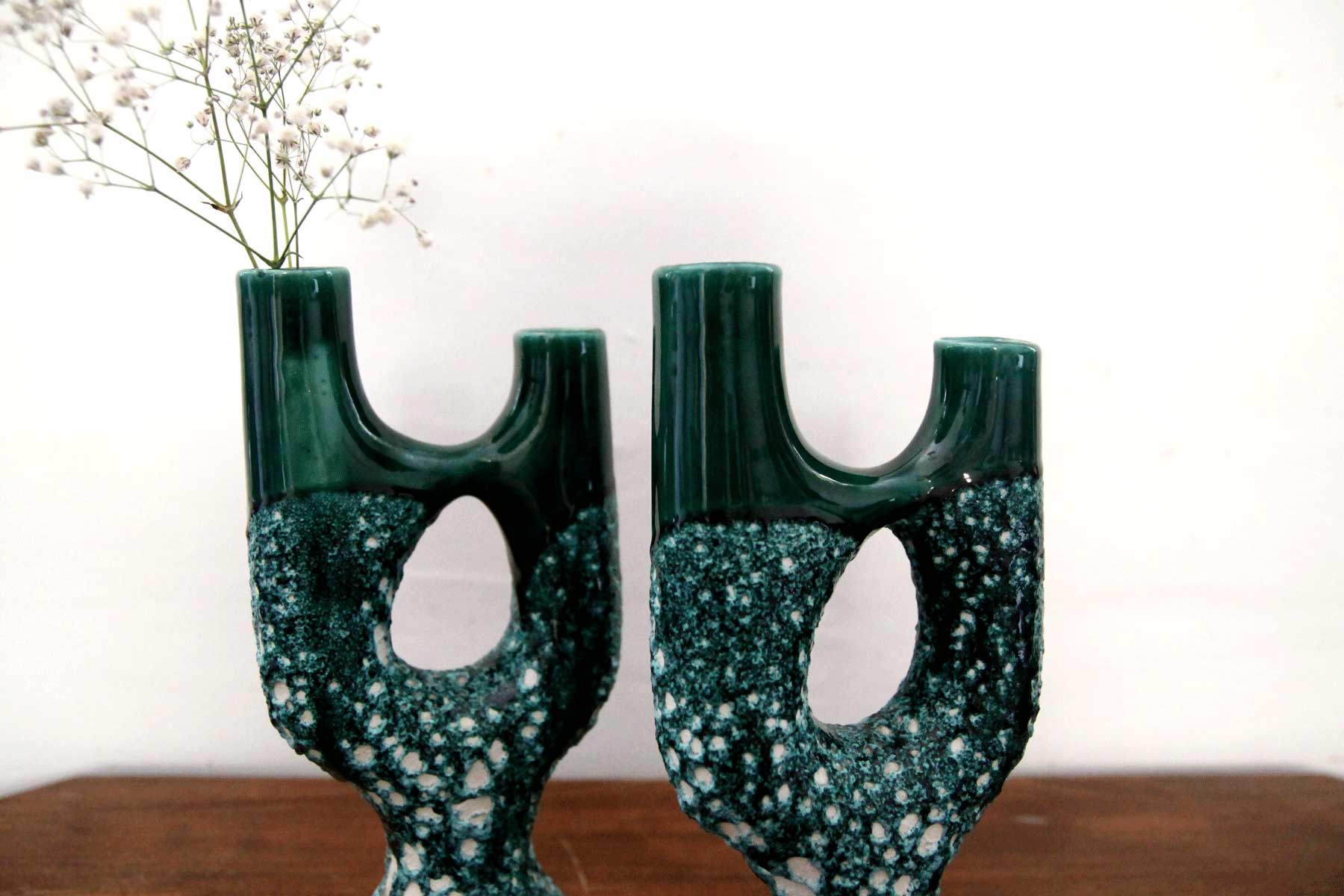 Vintage asymmetrical candlesticks