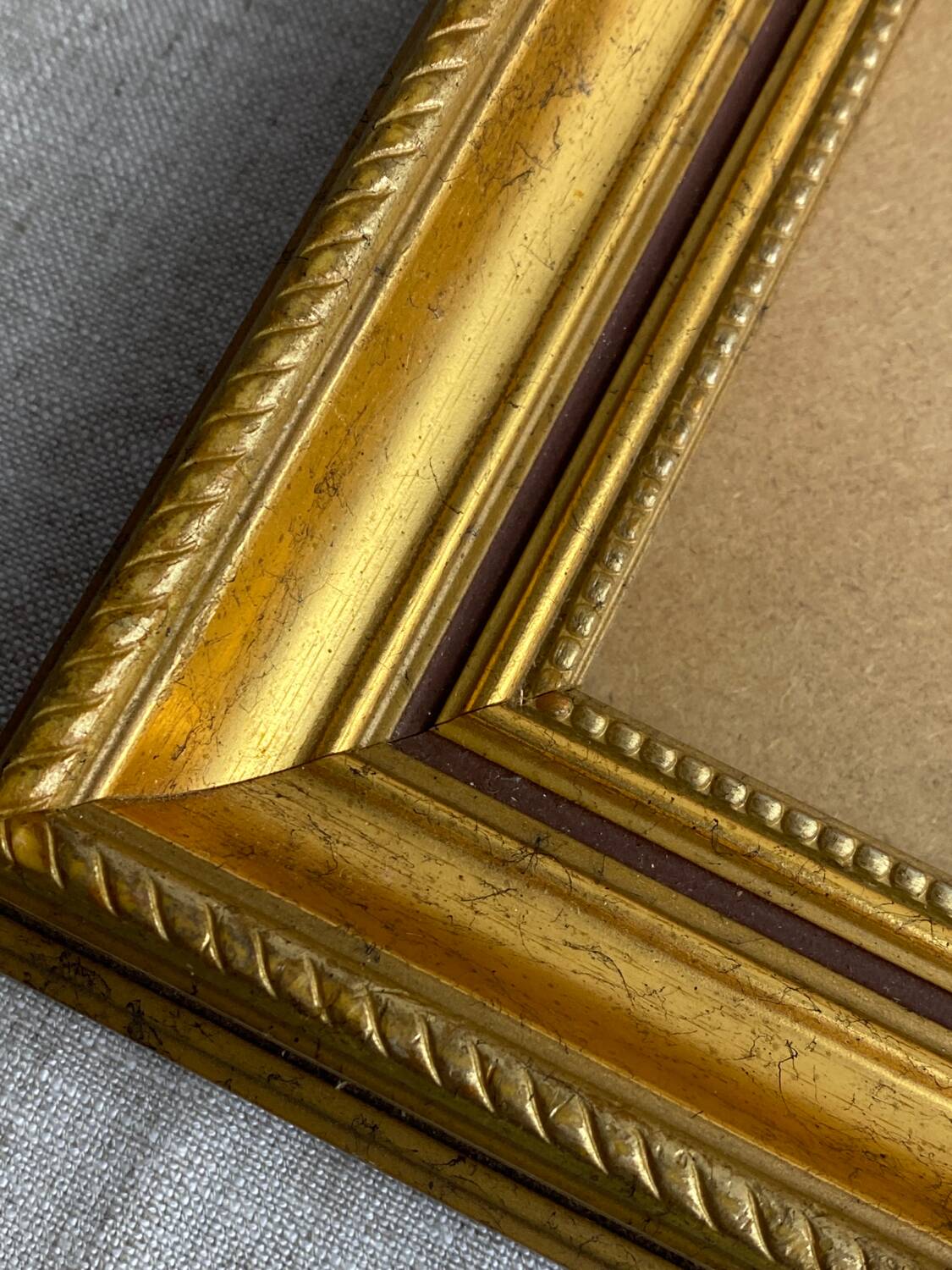 Glazed carved wooden frame