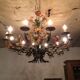 Metal chandelier painted floral decoration 12 lights