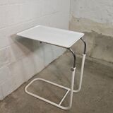 1970s adjustable side table in white lacquered metal