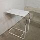 Adjustable side table from the 1970s in white lacquered metal.