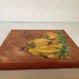 Small still life painting in oil on canvas, signed.