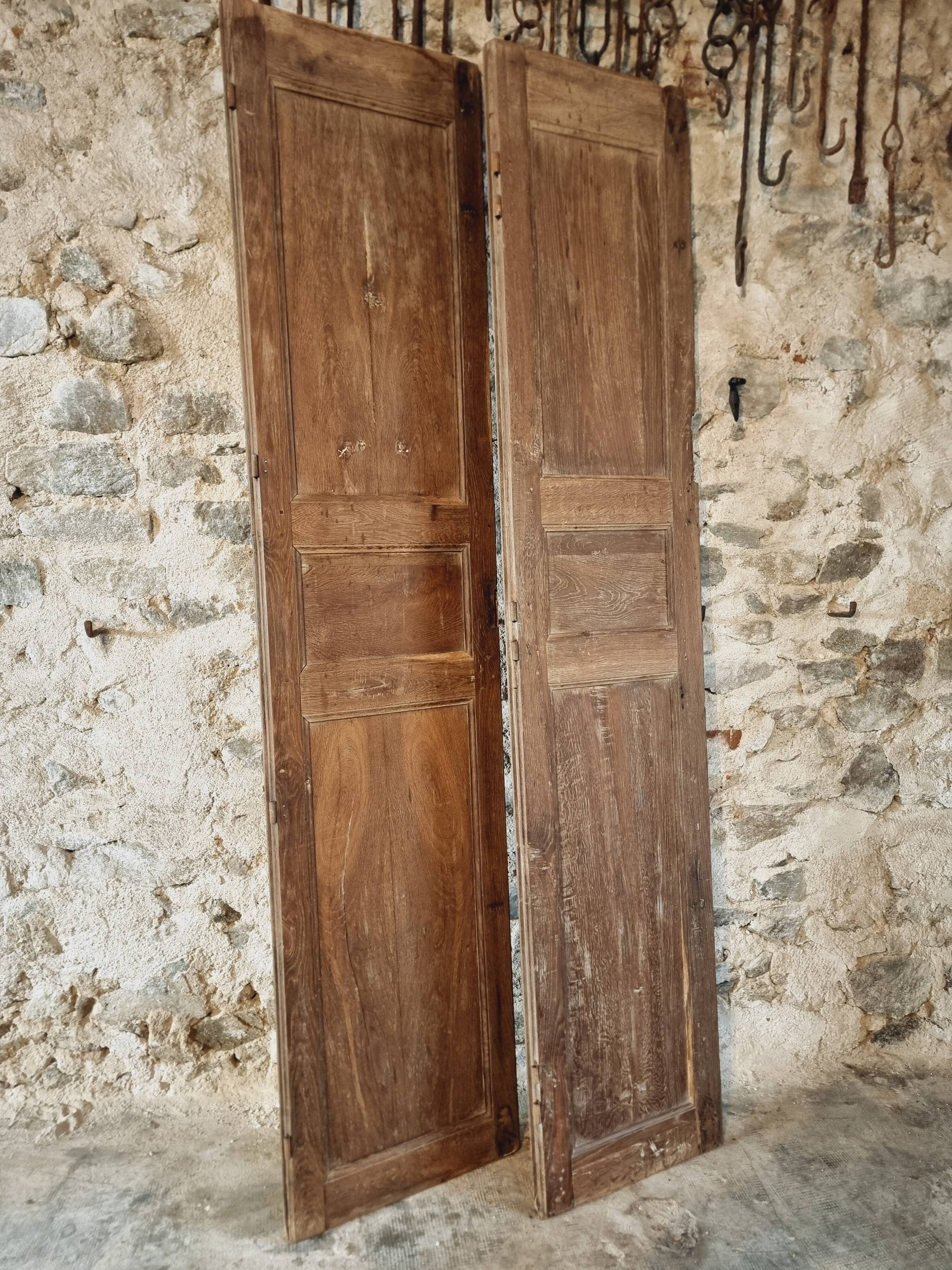 Pair of antique French oak doors – Late 19th century