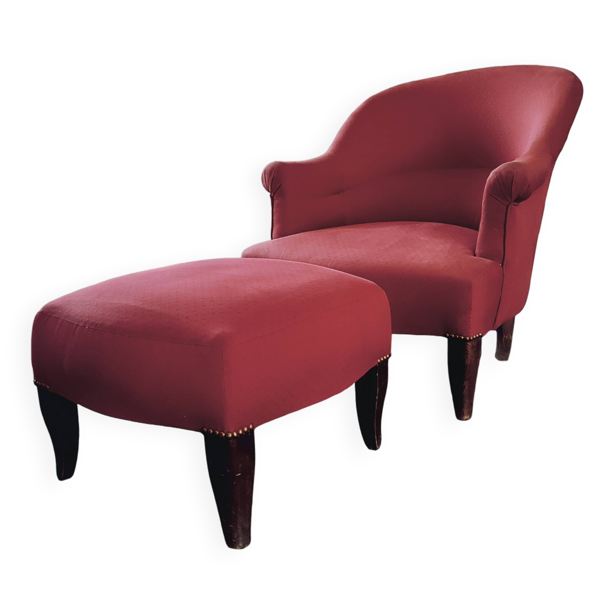 Fauteuil crapaud et repose pieds