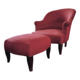 Fauteuil crapaud et repose pieds