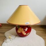 Louis Drimmer ball lamp with label 2000's poppy flowers