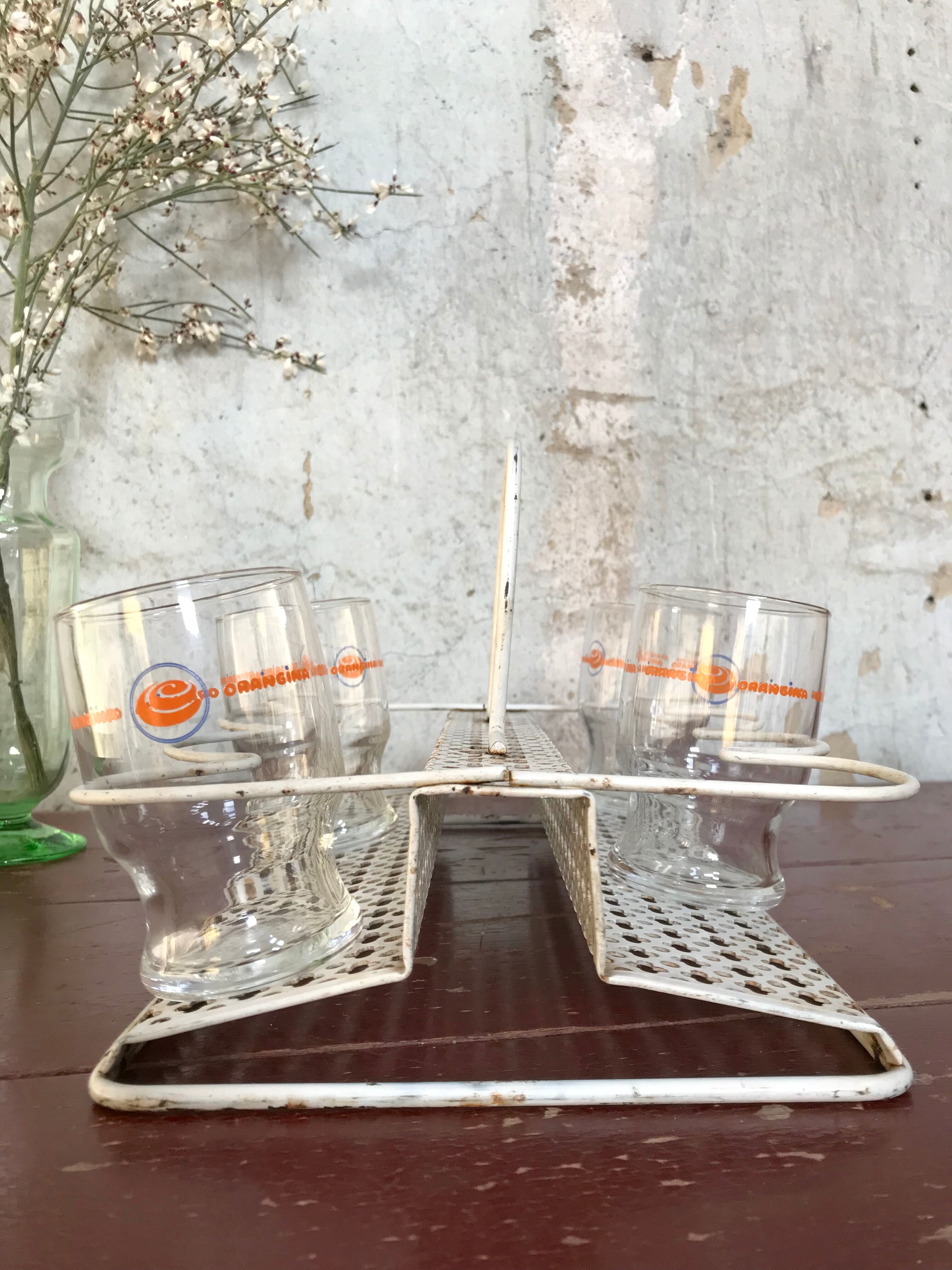 Perforated metal glass basket