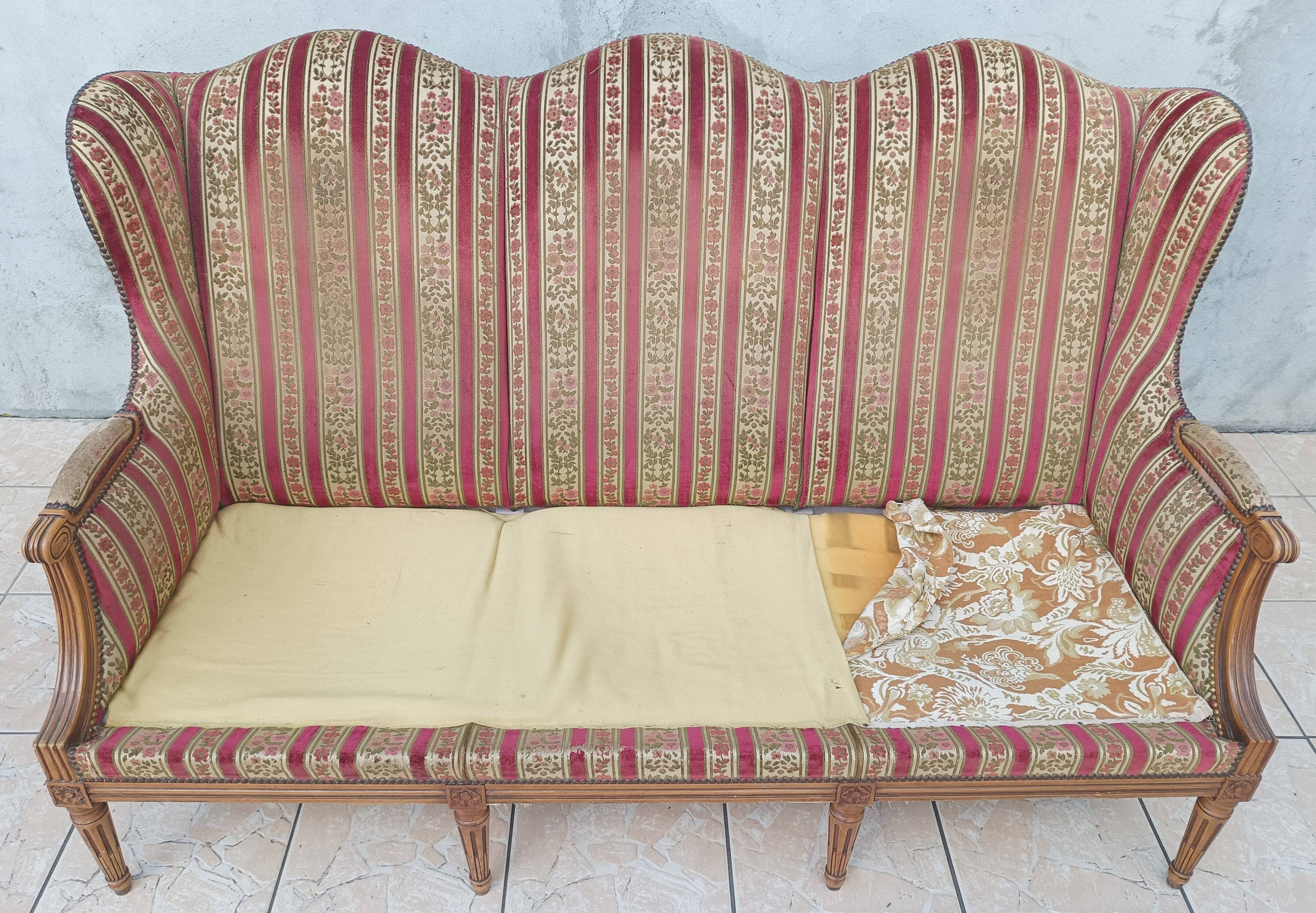 Canapé à oreilles Louis XVI