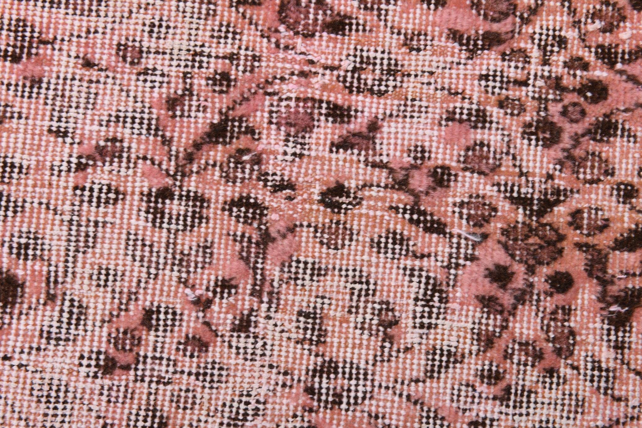 Vintage Pink & Brown Bordered Style Rug, 203x299Cm