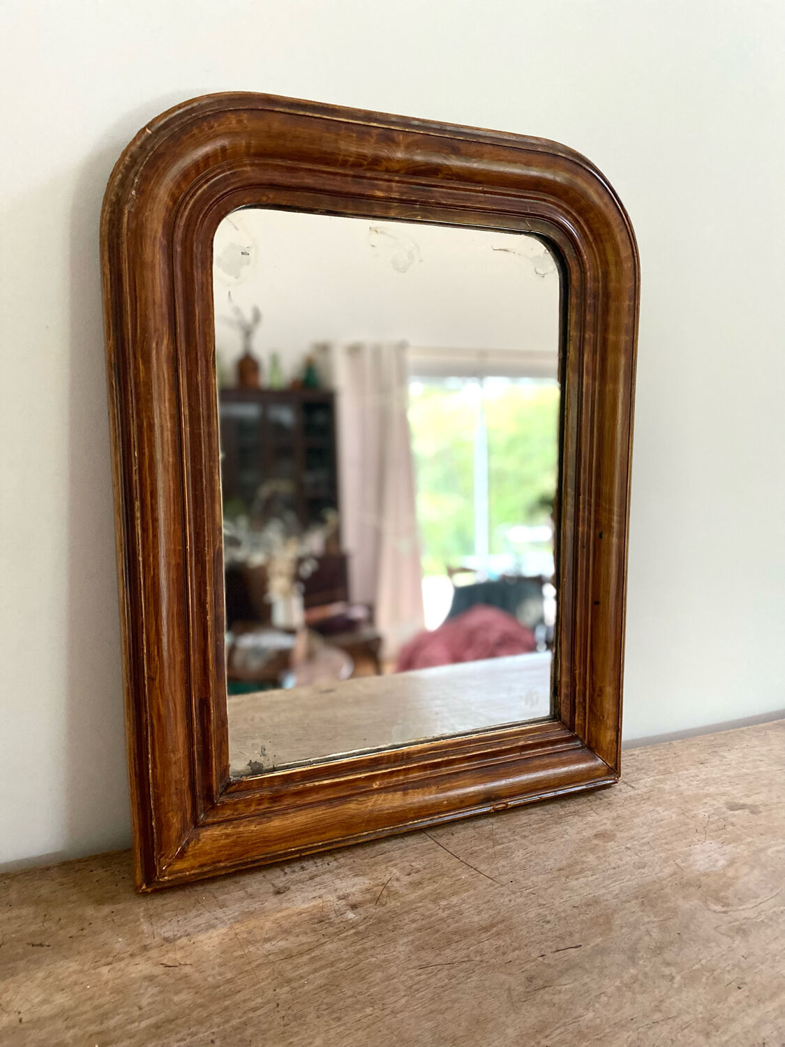 Antique Louis Philippe mirror with wooden plate