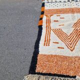 Moroccan wool rug handwoven 3x2 m