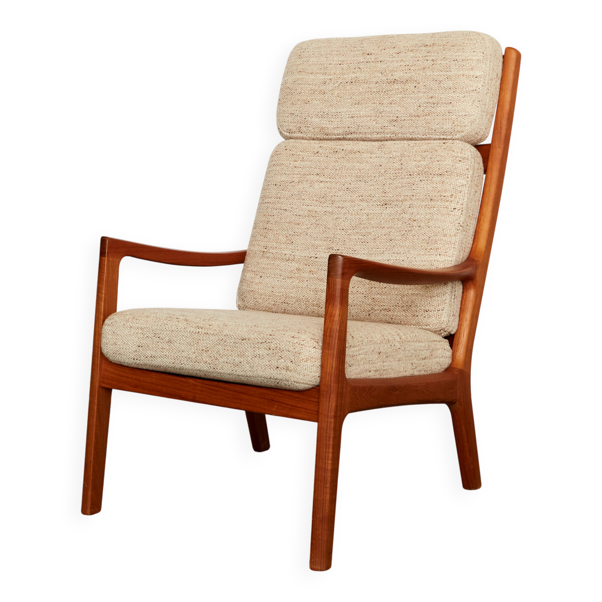 Mid-Century "Senator" Highback Chair by Ole Wanscher for Peter Jeppesen
