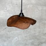 Small pendant light in corrugated teak leaf (Small D:30 H:20)
