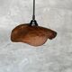 Small pendant light in corrugated teak leaf (Small D:30 H:20)