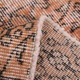 5x8 Peach Orange Handmade Wool Vintage Rug, 144x234Cm