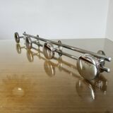 Wall coat rack with 4 hooks in chrome metal 1970