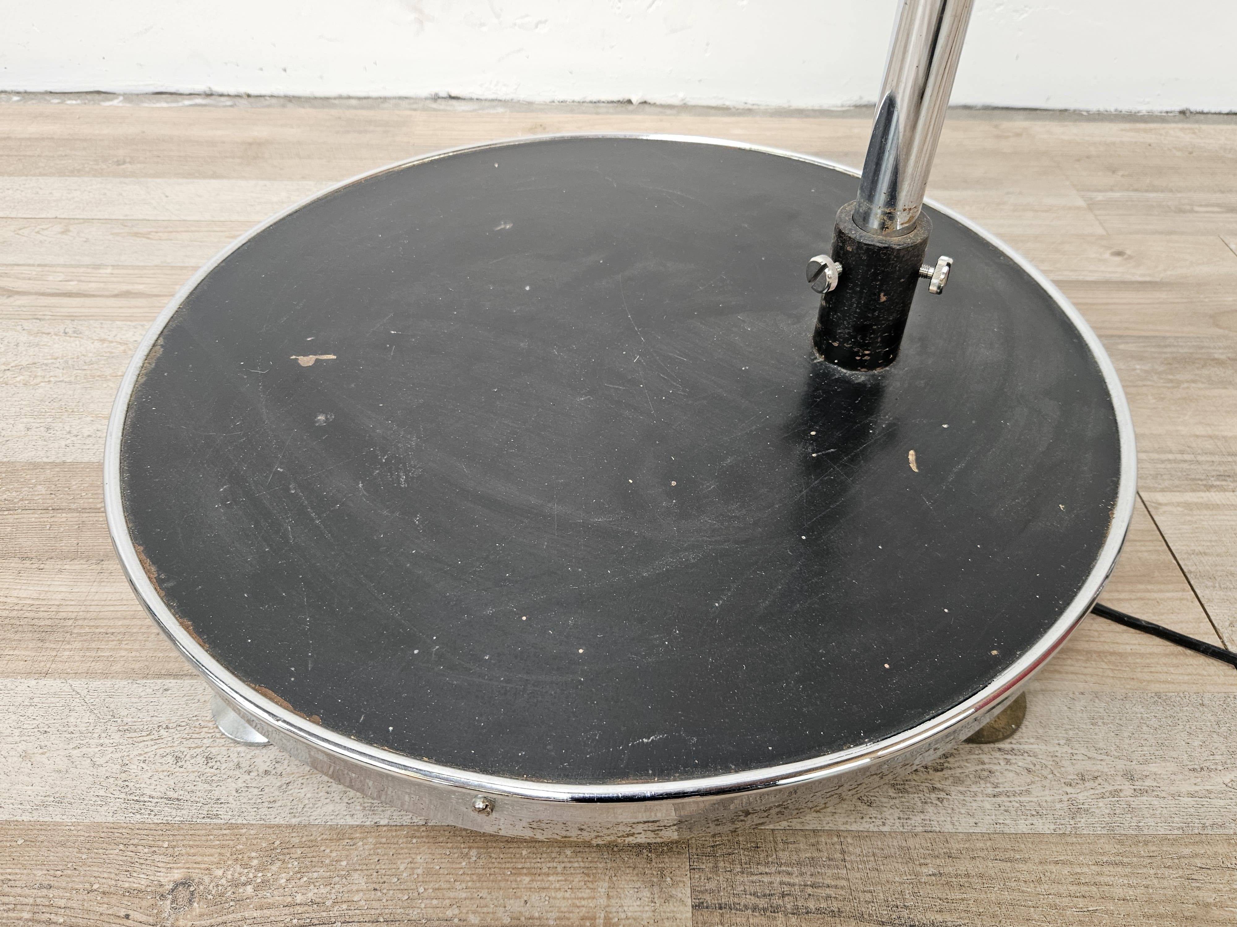 70's floor lamp in metal and white glass