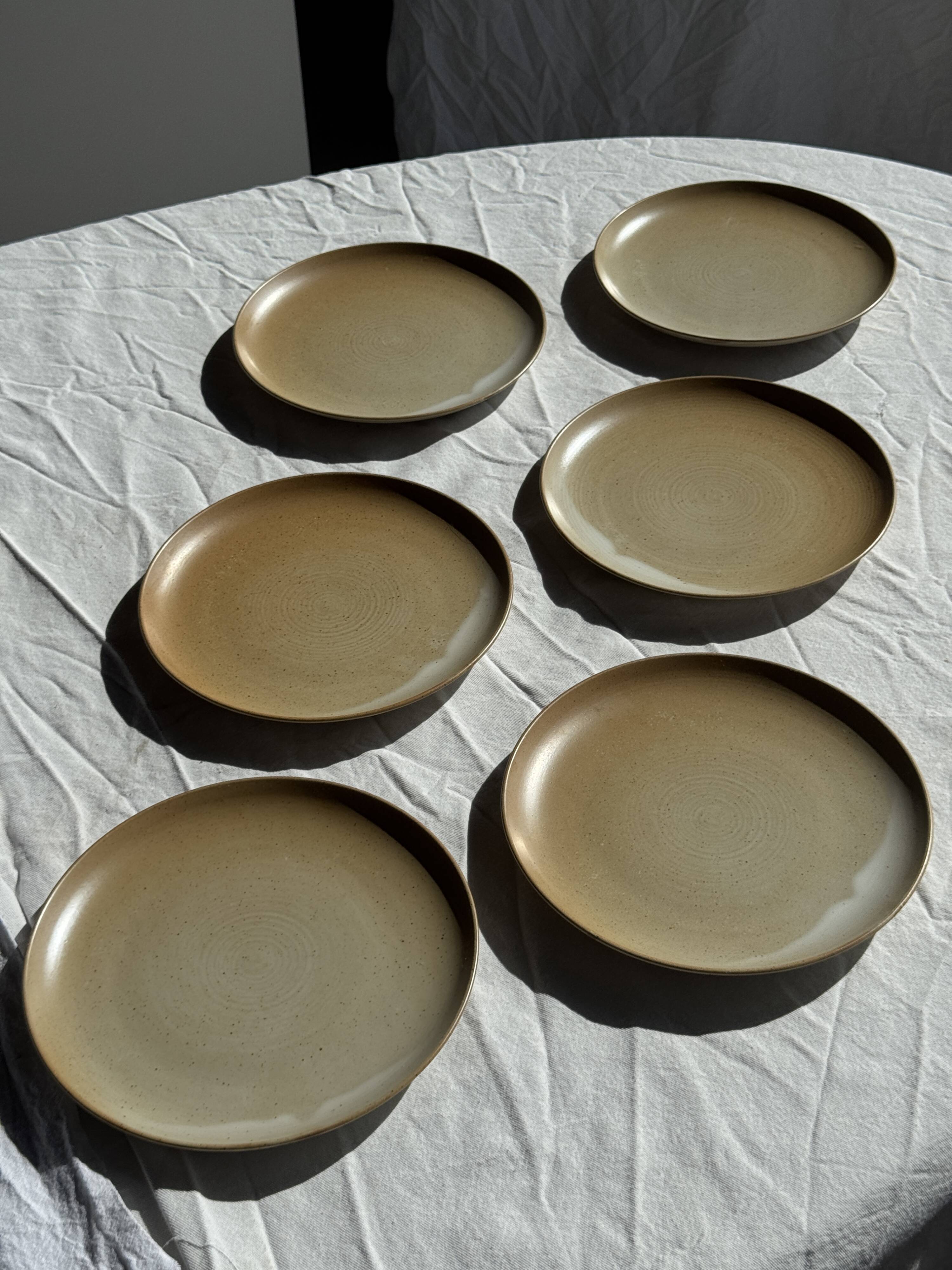 Set of 6 stoneware plates Village France D24