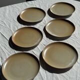 Set of 6 stoneware plates Village France D24