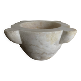 19th-century neo-classical mortar in XXL white marble