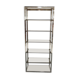 Vintage chrome bookcase, 1970