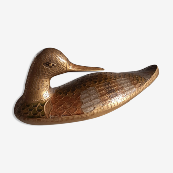 Brass duck - colorful feathers