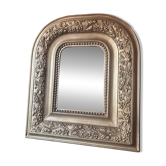 Miroir ancien en bois et stuc doré à décor de vigne – fin XIXe siècle