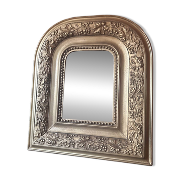 Miroir ancien en bois et stuc doré à décor de vigne – fin XIXe siècle