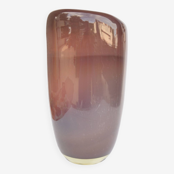Large burgundy glass vase Vidrios San Miguel, Spain 1990s.