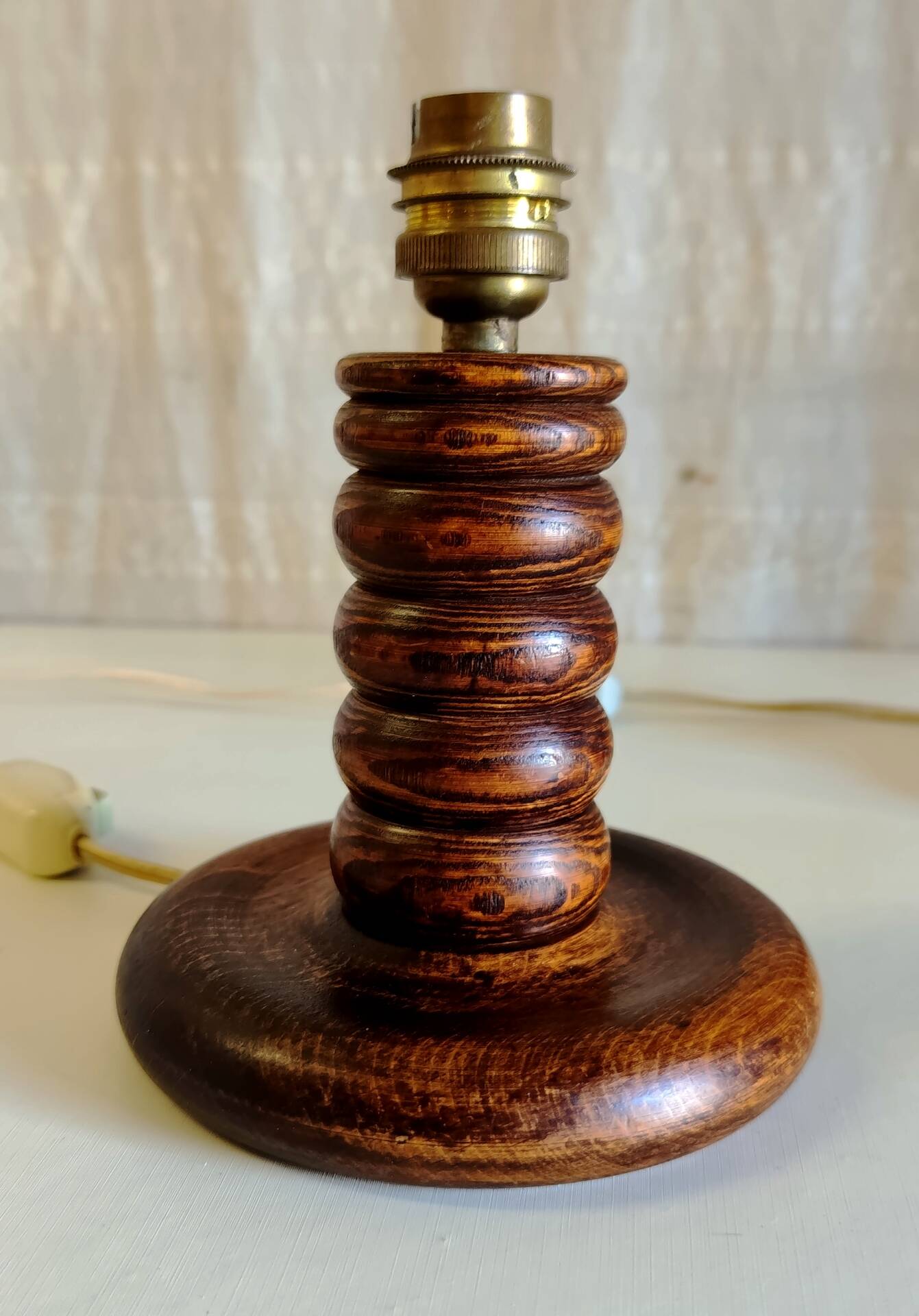 Pair of solid wood table lamp bases - mid 20th century.