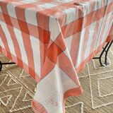 Nappe et ses 8 serviettes écossaise monogrammées  GB - 150x140 - coton